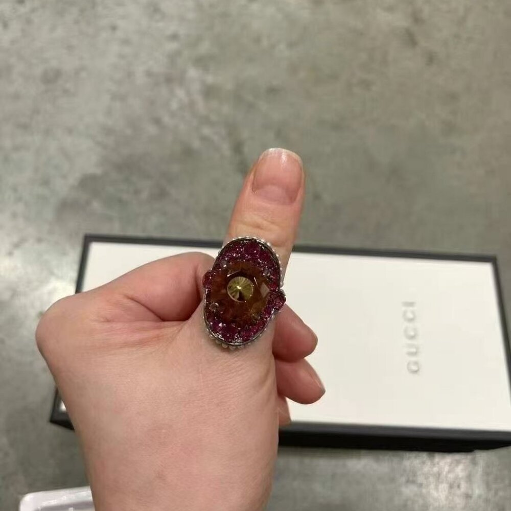 Nib Authentic Gucci Ring With Stud And Crystals I… - image 6